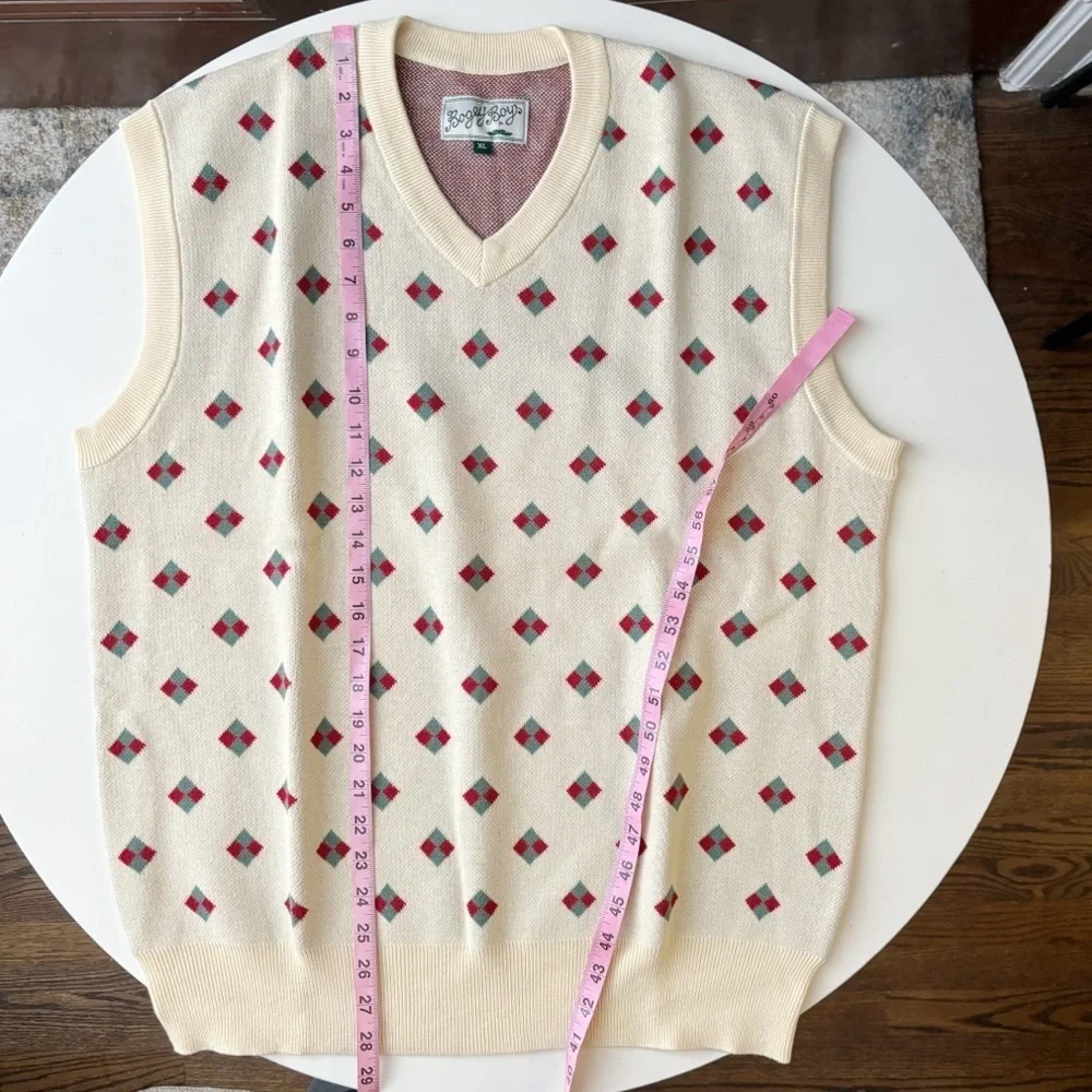 Bogey Boys by Macklemore Men’s Diamond Sweater Vest Size XL New Banana Yellow